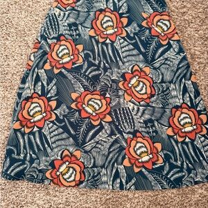 Roolee Floral A-Line Skirt in Navy and Orange
